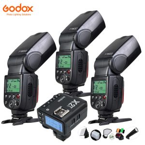 2 x Godox Thinklite TT600S GN60 Built-in 2.4G Wireless X System Flash Speedlite Compatible for Sony Multi Interface MI Shoe Cameras & Godox X2T-S Flash Trigger 