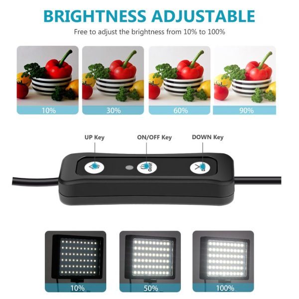 Neewer USB LED Video Light 2 Packs Dimmable 5600K with Adjustable Tripod Stand/Color Filters