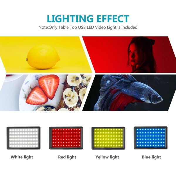 Neewer USB LED Video Light 2 Packs Dimmable 5600K with Adjustable Tripod Stand/Color Filters