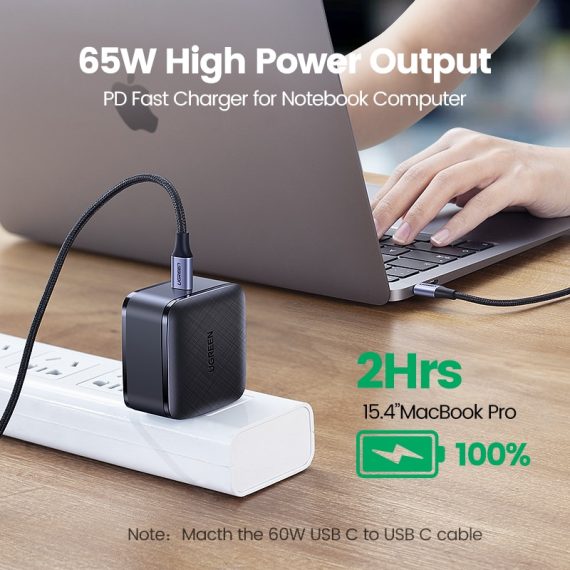 Ugreen 65w Gan Fast Charger Quick Charge 4.0 3.0 Type C Pd USB I