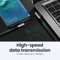Ugreen Nylon USB C Cable 90 Degree Fast Charger USB Type C Cable