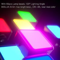 Ulanzi VL49 Full Color RGB LED Video Light 2500K-9000K 800LUX Magnetic Mini Fill Light 3 Cold Shoe 2000mAh Type-C Camera Light