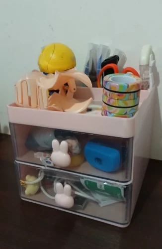 Small Desk Organizer With Drawer, Office Desktop Storage photo review