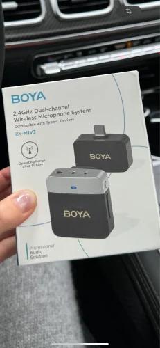 BOYA BY-M1V Wireless Lavalier Lapel Condenser Microphone for photo review