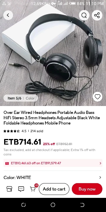 Over Ear Wired Headphones Portable Audio Bass HiFi photo review