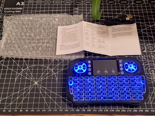 Bluetooth Wireless Mini Keyboard Backlit 2.4G USB English photo review