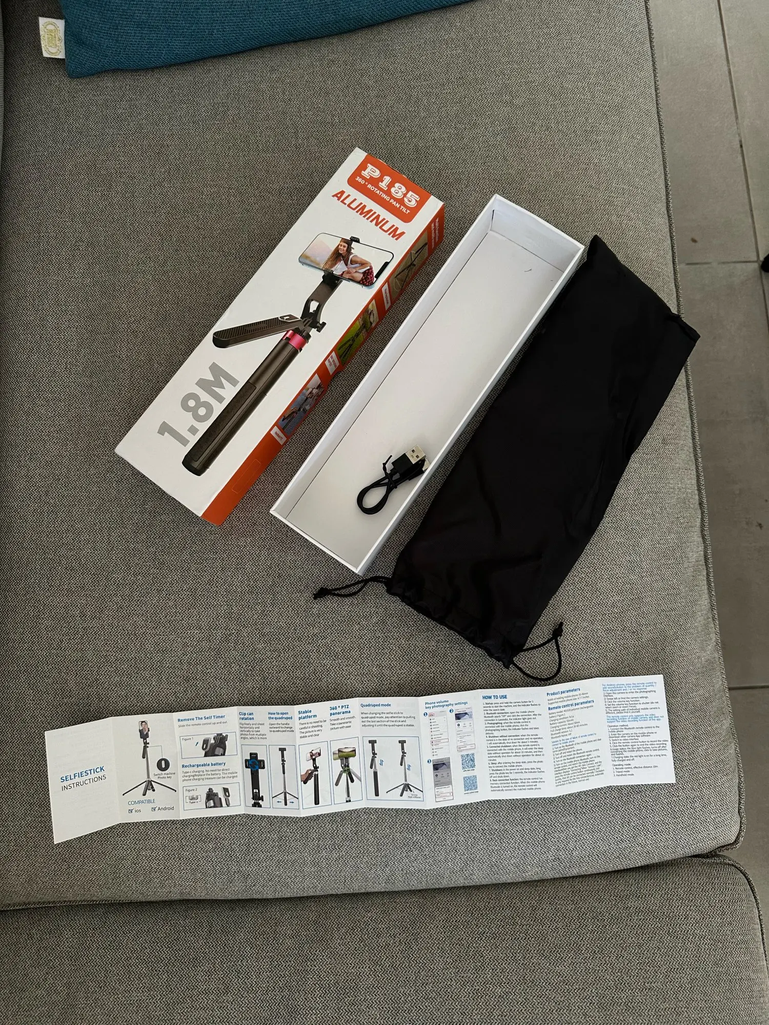 Portable camera tripod with wireless remote control and photo review