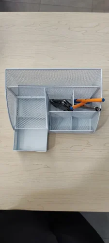 Desk Stationery Organizer Creative Metal Pen Holder Pencil photo review