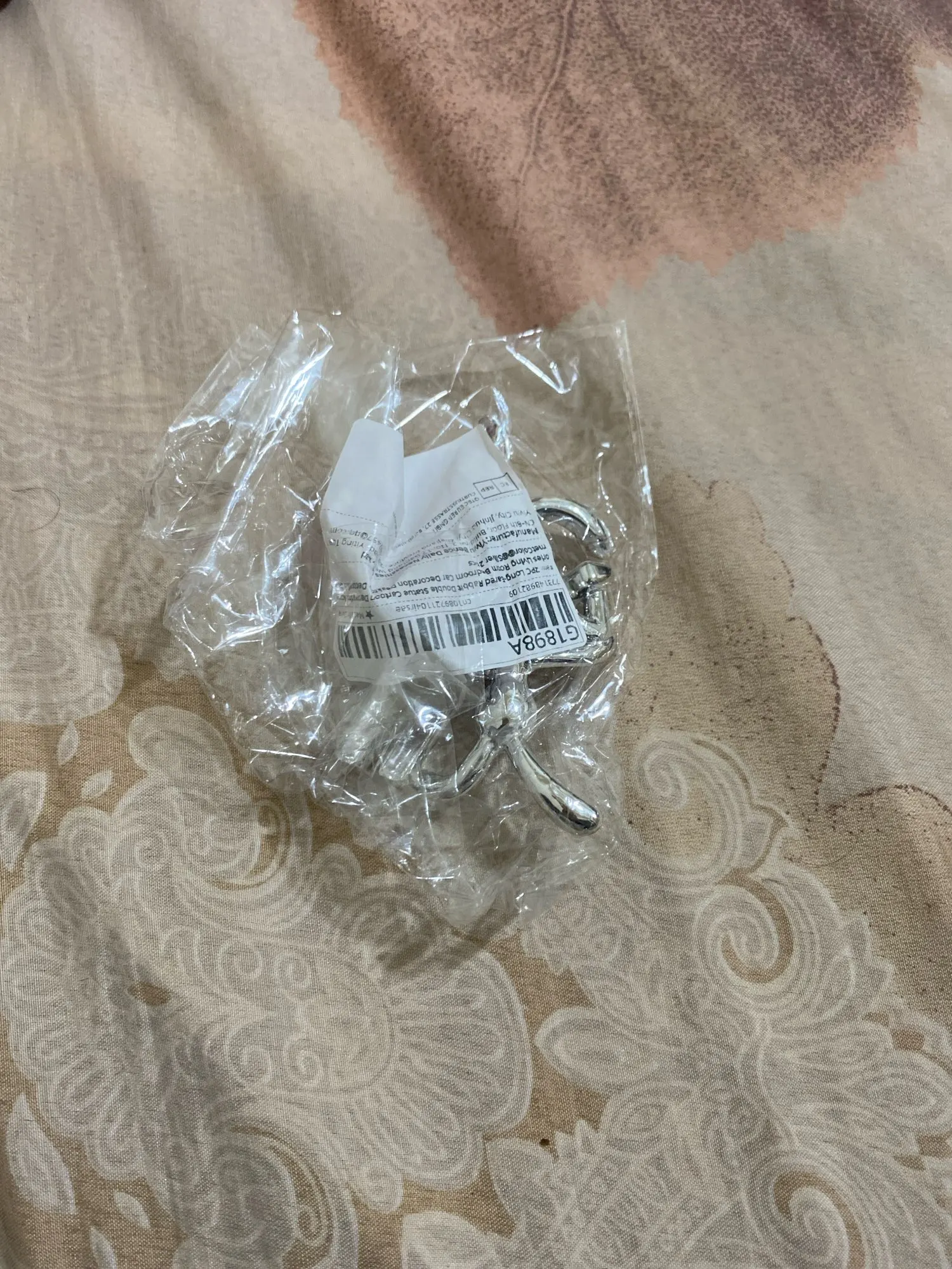 2PC Long-Eared Rabbit Double Statue Cartoon Decoration Accessories photo review