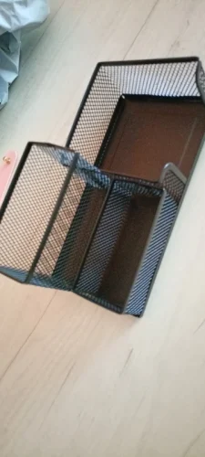 Black Mesh Desk Organizer - 3 Compartments with photo review