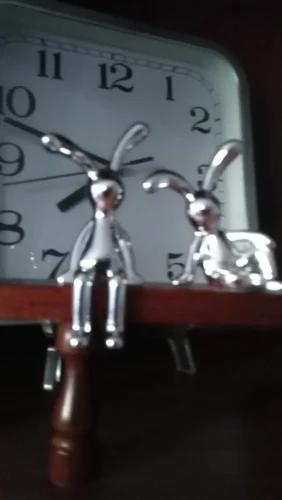 2PC Long-Eared Rabbit Double Statue Cartoon Decoration Accessories photo review