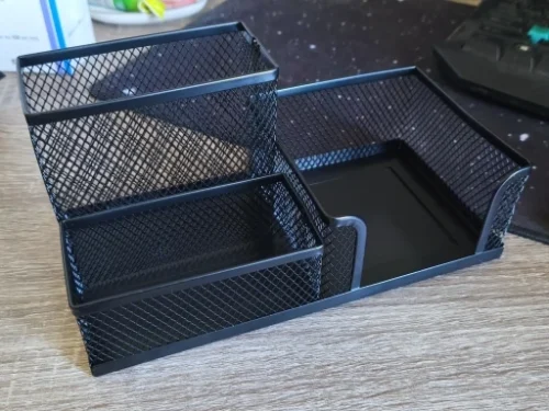 Desk Stationery Organizer Creative Metal Pen Holder Pencil photo review