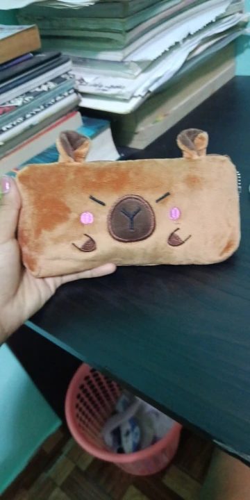 Cute Capibala Plush Pencil Case, Large Capacity Pencil photo review