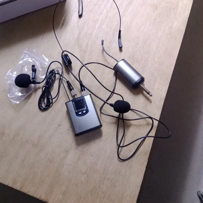 Portable Wireless Headset Microphone+Lavalier Mic System Teaching Speech photo review