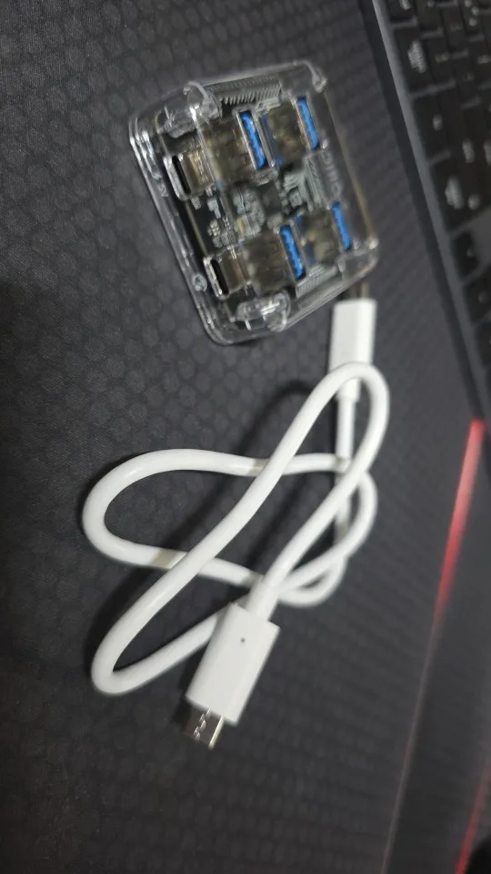 ORICO Transparent Usb C Hub 4 Port Expansion photo review