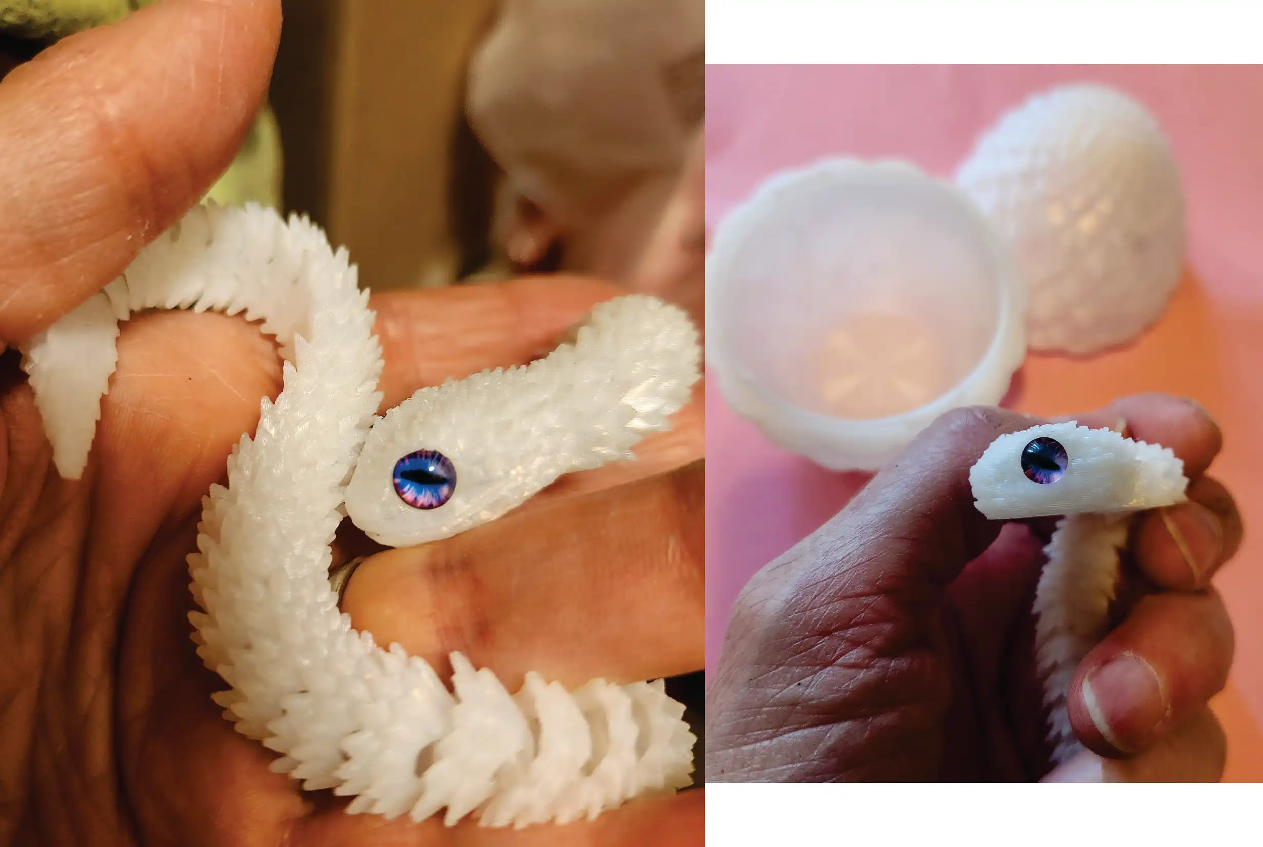 3D Printed Snake with Egg Joint Mobility Simulate photo review