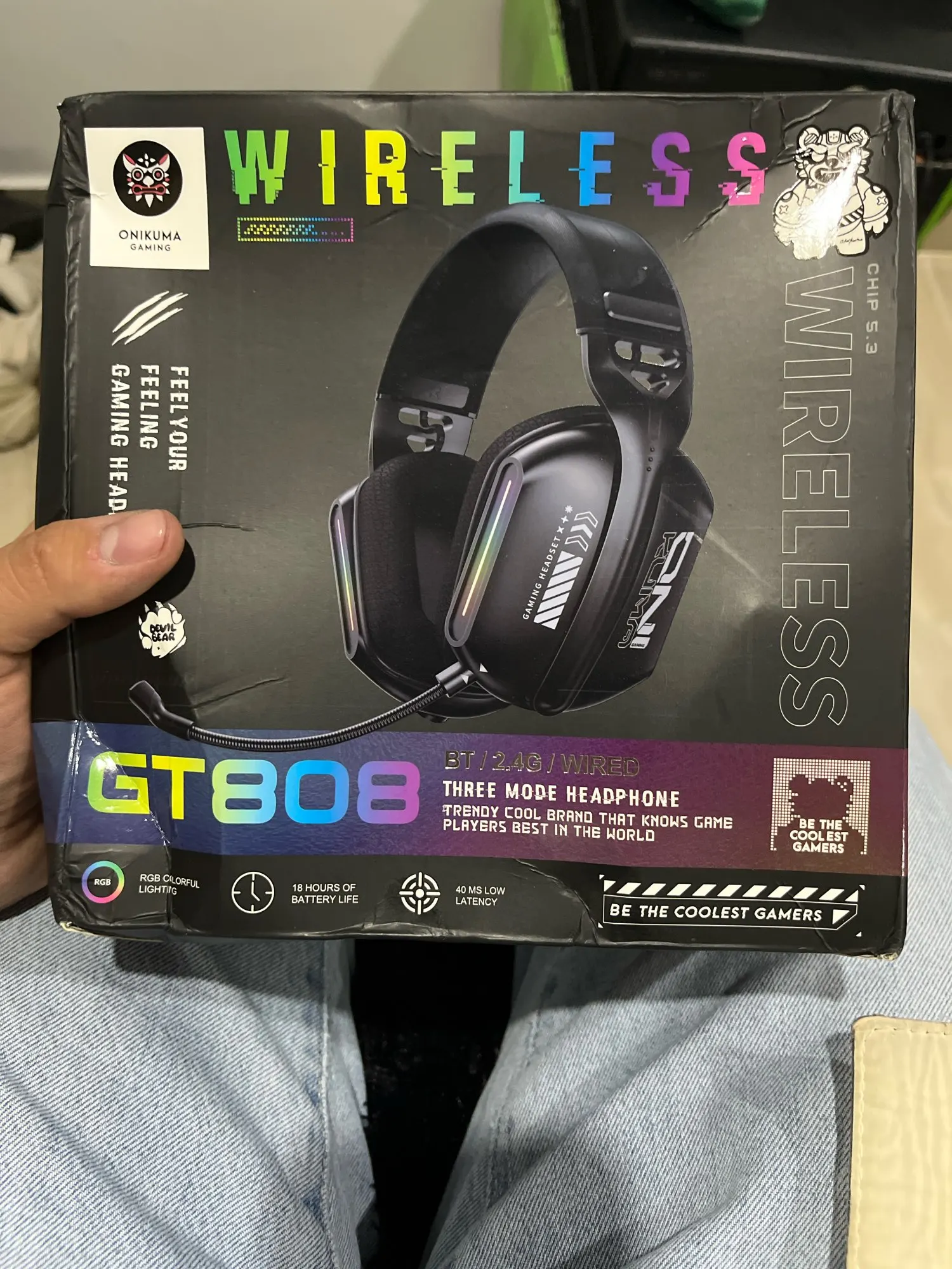 ONIKUMA GT808 Wireless Headset 2.4GHz Wireless Muffler Headset photo review