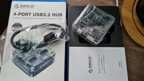 ORICO Transparent Usb C Hub 4 Port Expansion photo review