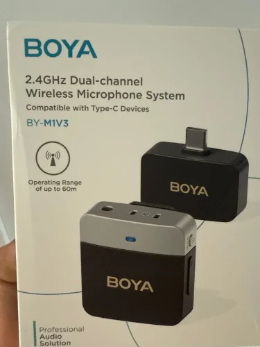 BOYA BY-M1V Wireless Lavalier Lapel Condenser Microphone for photo review