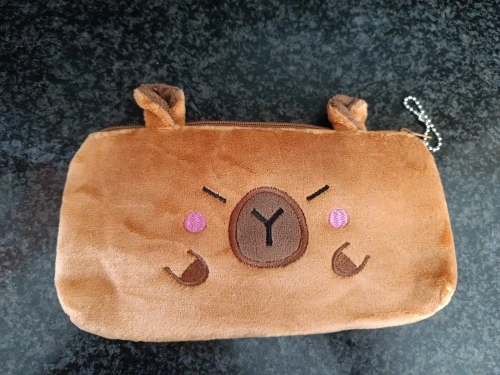 Cute Capibala Plush Pencil Case, Large Capacity Pencil photo review