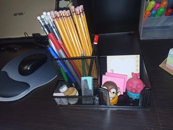 Black Mesh Desk Organizer - 3 Compartments with photo review