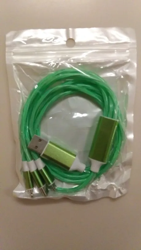 Glowing LED 3 IN 1 Cable For Samsung photo review
