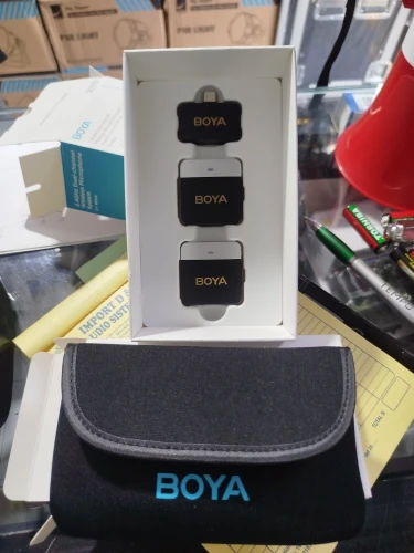 BOYA BY-M1V Wireless Lavalier Lapel Condenser Microphone for photo review