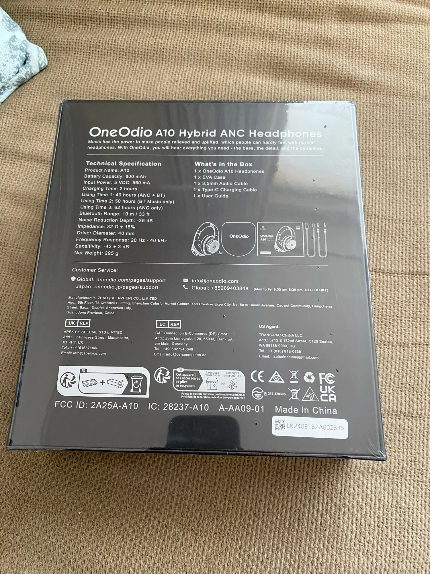 Oneodio A10 Bluetooth 5.4 Headphones Hybrid Active Noise photo review