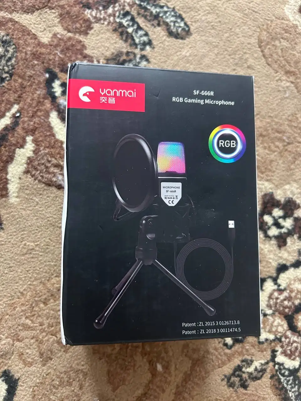 USB Microphone RGB Microfone Condensador noise reduction Wire photo review