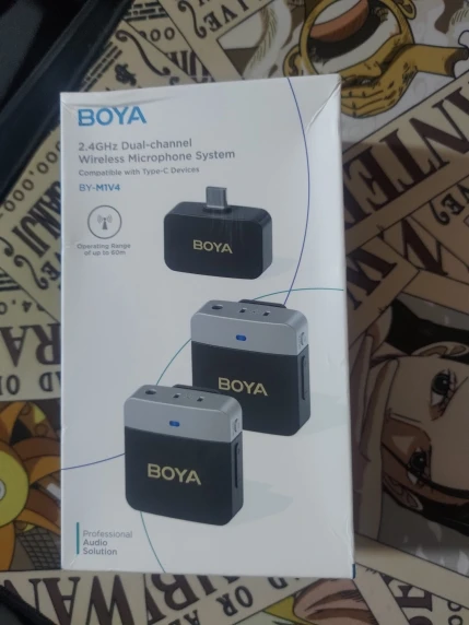 BOYA BY-M1V Wireless Lavalier Lapel Condenser Microphone for photo review