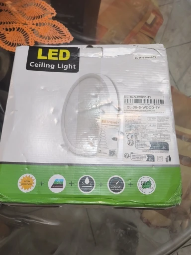 Tuya Smart Ceiling Lamp 36W Wood Grain Square photo review