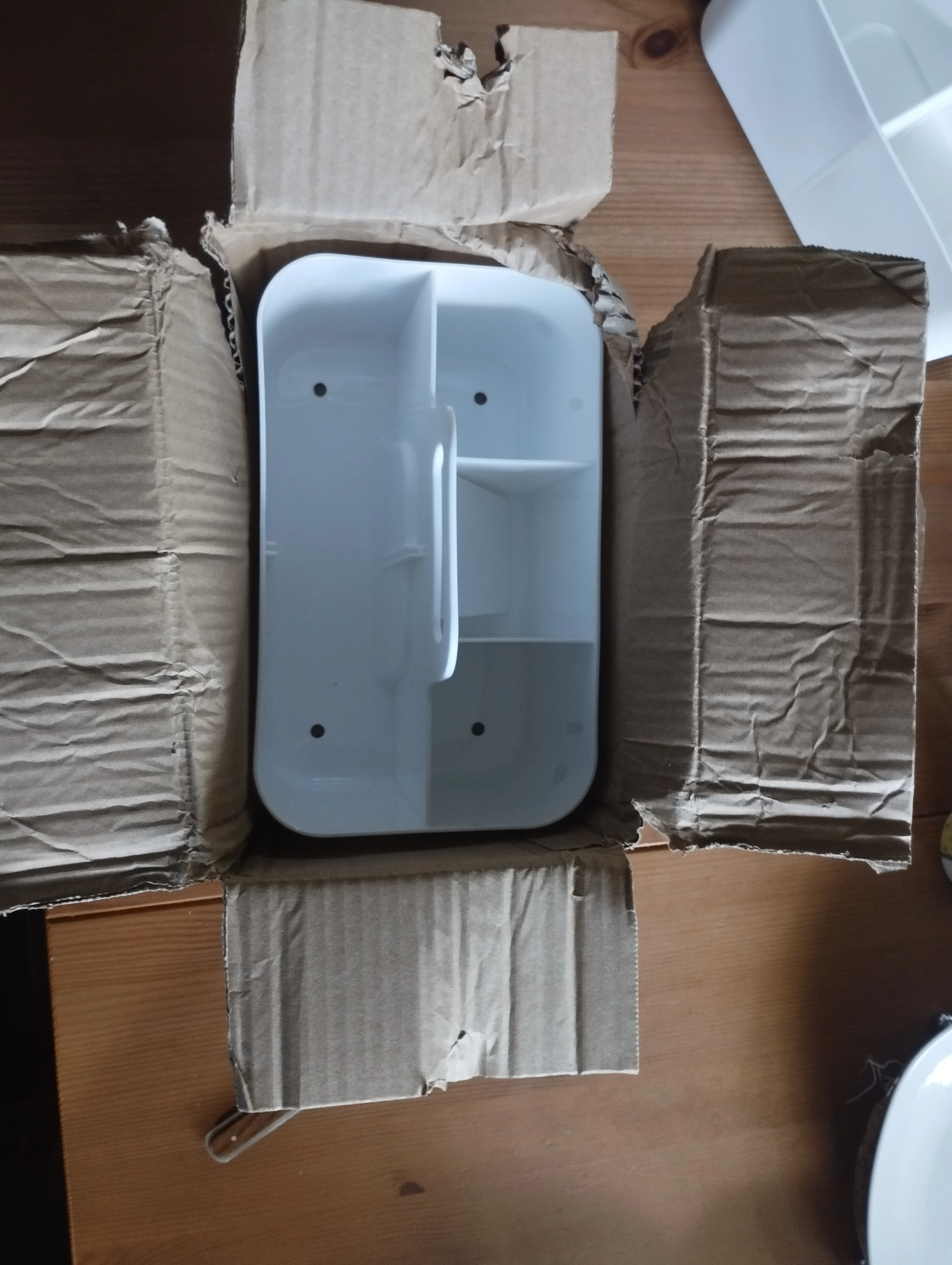 5-Compartment Plastic Storage Basket with Handle, Portable Office photo review