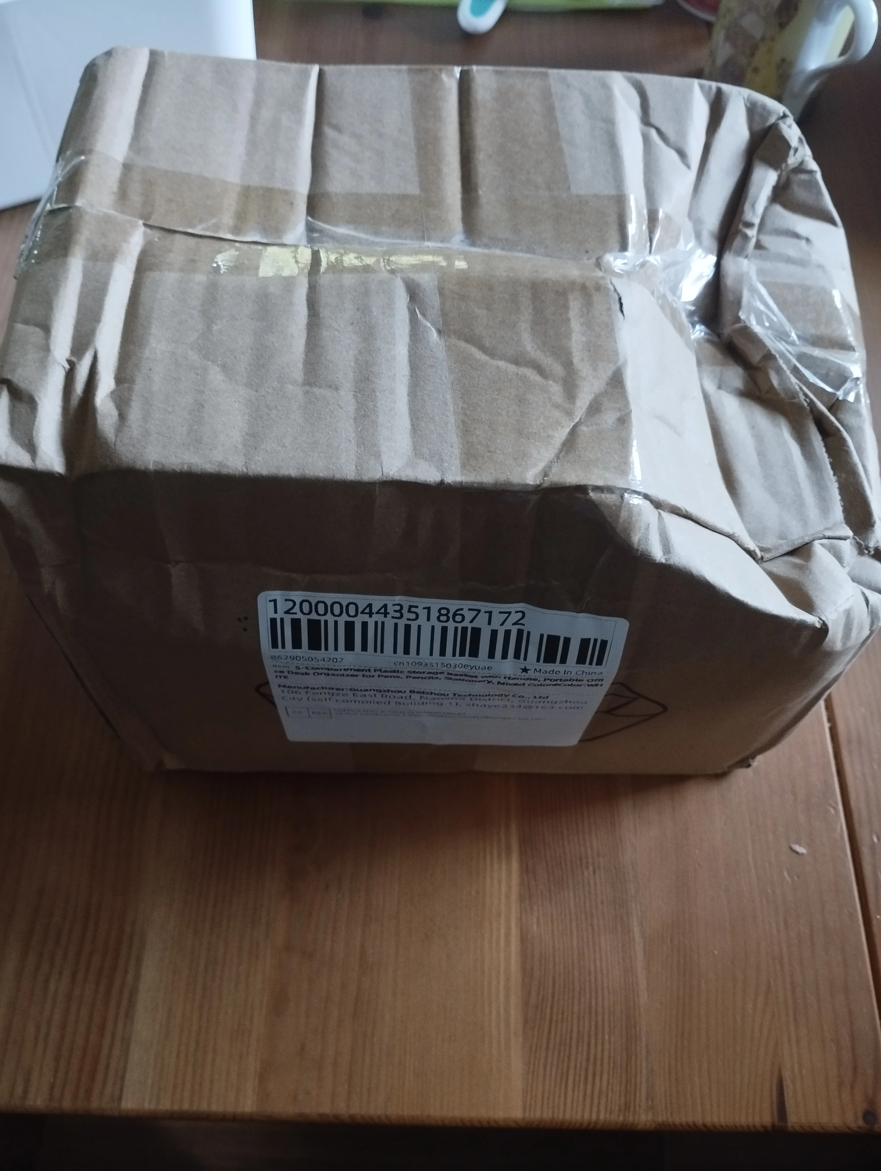 5-Compartment Plastic Storage Basket with Handle, Portable Office photo review