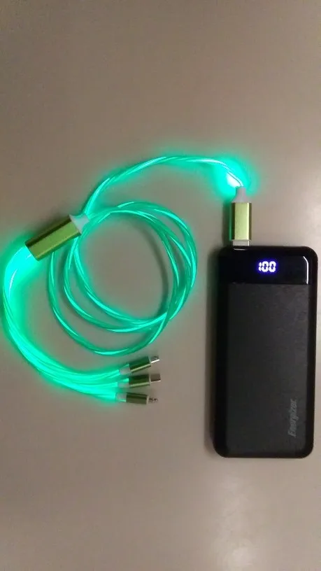 Glowing LED 3 IN 1 Cable For Samsung photo review
