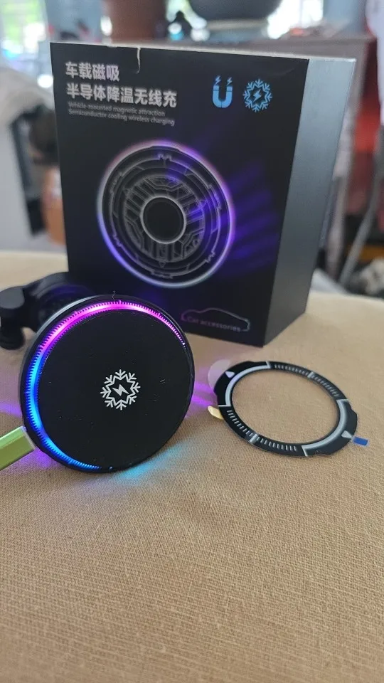 ice Cooling Magnetic Wireless Car Charger Stand for photo review