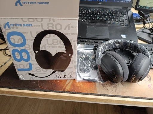 ATTACK SHARK L80 180g Ultra-Light Gaming Headset, Pluggable photo review