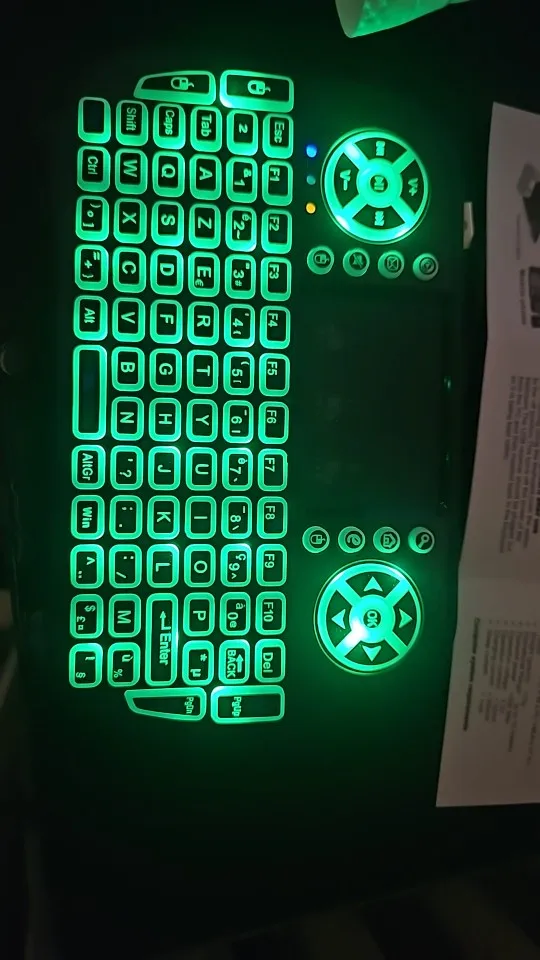 Bluetooth Wireless Mini Keyboard Backlit 2.4G USB English photo review