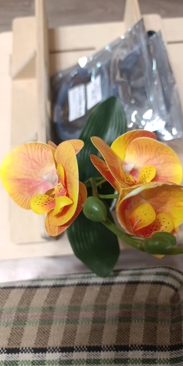 Bonsai Simulated Butterfly Orchid Artificial Potted Plant Desk photo review