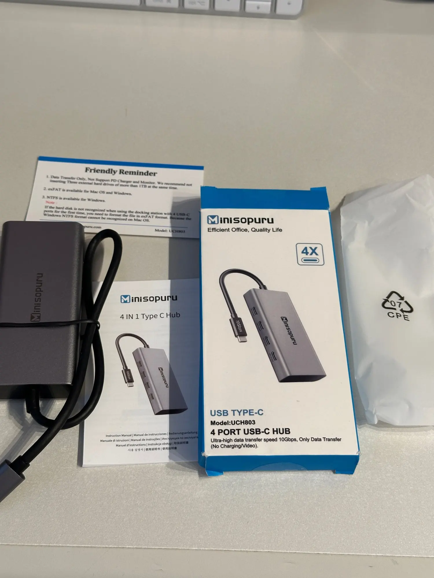 Minisopuru USB HUB 10Gbps USB Type c 3.2 photo review