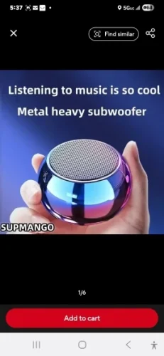 Wireless Bluetooth Speaker Portable Small Steel Gun Metal photo review