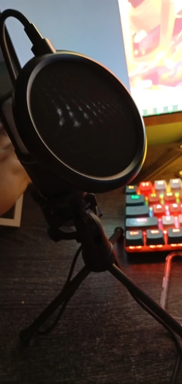 USB Microphone RGB Microfone Condensador Wire Gaming Mic photo review