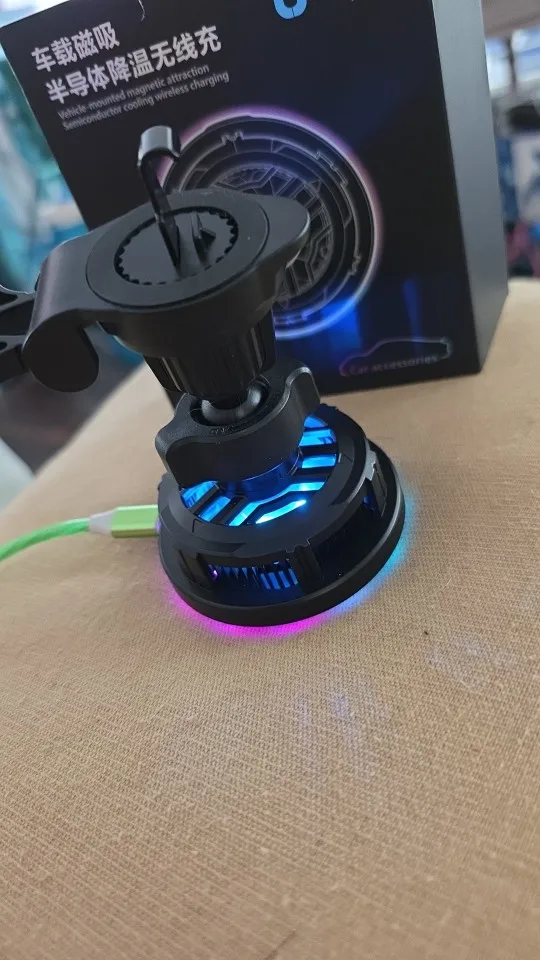ice Cooling Magnetic Wireless Car Charger Stand for photo review