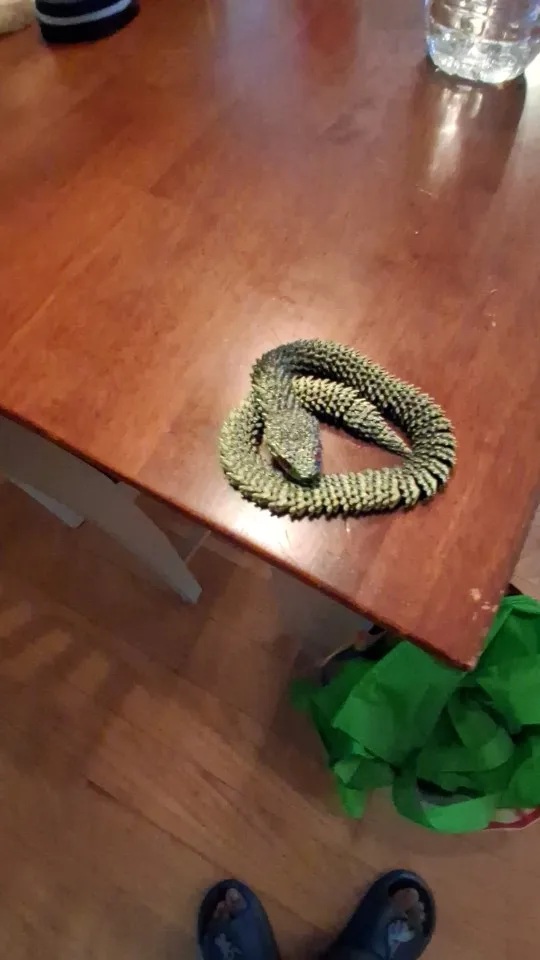 3D Printed Snake with Egg Joint Mobility Simulate photo review