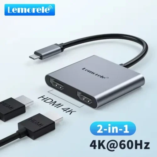 Lemorele 2 Port USB C Hub to Dual photo review