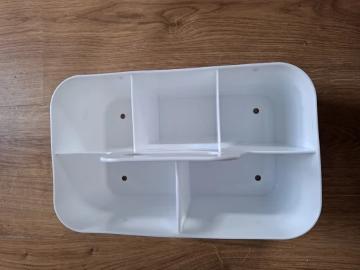 5-Compartment Plastic Storage Basket with Handle, Portable Office photo review