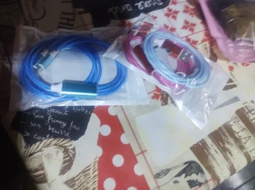 Glowing LED 3 IN 1 Cable For Samsung photo review