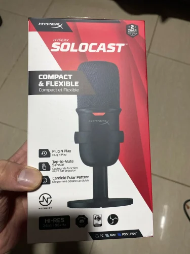HyperX SoloCast Gaming Microphone Pro Electronic Sports Tap-to-Mute photo review