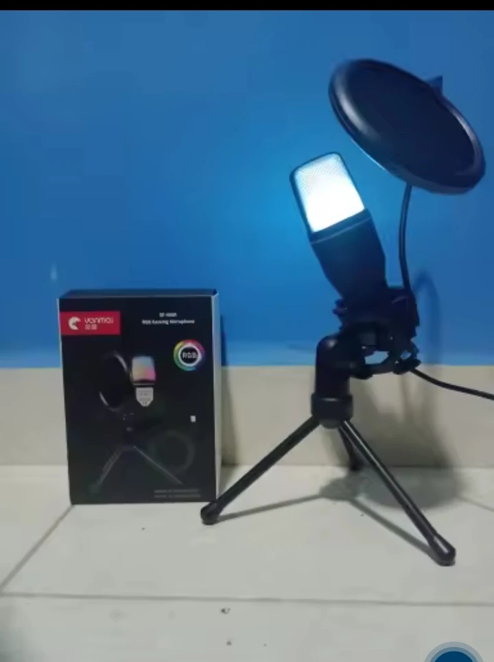 USB Microphone RGB Microfone Condensador Wire Gaming Mic photo review