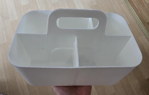 5-Compartment Plastic Storage Basket with Handle, Portable Office photo review