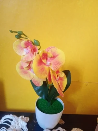 Bonsai Simulated Butterfly Orchid Artificial Potted Plant Desk photo review